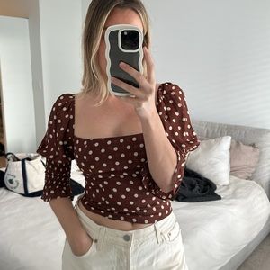 Reformation polka dot top